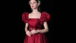 Elegant Burgundy Satin Prom Dresses 2022 [upl. by Orimar670]