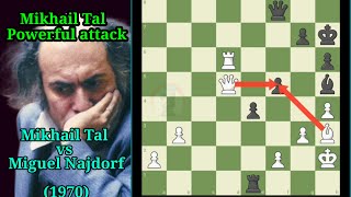 Mikhail Tals Powerful Attack vs Miguel Najdorf – 1970 Masterpiece [upl. by Zacharias]