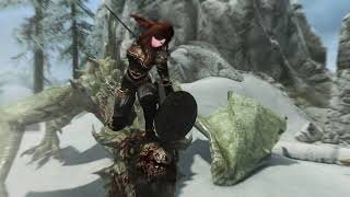 Skyrim Combat Mod Engarde showcasing giant and dragon changes [upl. by Kloster]