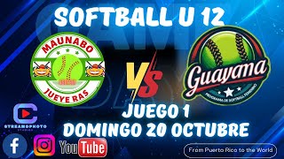 MAUNABO VS GUAYAMA SOFTBALL FEMENINO U12 JUEGO 1 📅20OCTUBRE24 [upl. by Ahsieuqal]