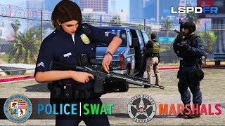 POLICE  SWAT  MARSHALS  An Eventful Day in Los Santos  GTA5 LSPDFR [upl. by Eleonore]