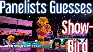 Panelists Guesses on Showbird  The Masked Singer USA Season 12 Ep 2 [upl. by Eran]