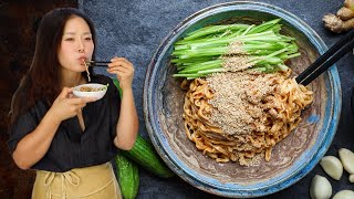 Super Easy Sesame Noodles with Garlic amp Ginger [upl. by Eislehc]