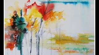 Paint an Abstract Landscape in Watercolor [upl. by Llyrrad]