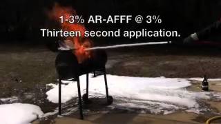 Gasoline Firefighting  Wetting Agent Compared To ARAFFF [upl. by Aiva540]