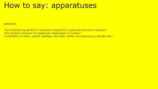 How to pronounce apparatuses by british speaker [upl. by Ettezoj]