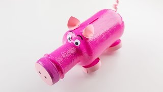 Hucha cerdito hecha con material reciclado Manualidades para niños [upl. by Maher780]