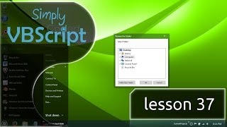 VBScript Basics Part 37  BrowseForFolder [upl. by Nyla516]