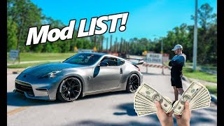 My ENTIRE 370z Mod List 2018  COST of Modifying your 370z350z  Danny Z [upl. by Elyse]