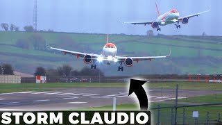 INCREDIBLE Crosswind Landing during STORM CLAUDIO  easyJet A321neo  Bristol Airport [upl. by Linzer]