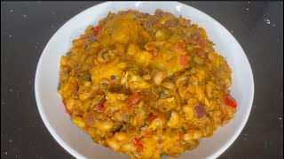 Delicious pottage Beans with plantain Recipe  How to make Beans and plantain porridge [upl. by Halette]