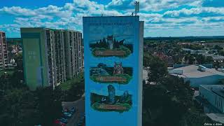 Zabrze z drona  mural na bloku przy ulHermisza [upl. by Goltz]