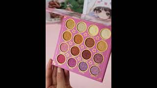 16 Colors Portable Matte Eyeshadow Palette Book with Mirror Butterfly Girl Glitter Blush Makeup [upl. by Iren]