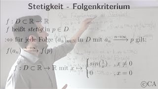 Stetigkeit Folgenkriterium Aufgabe sin1x Beweis Analysis [upl. by Olegnalehcim]