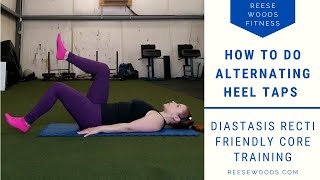 Alternating heel taps  Diastasis Recti Friendly Core Exercise [upl. by Silvan]