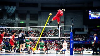 Yuji Nishida  Height  186cm  Spike  350cm  Monster of the Vertical Jump [upl. by Airbma]