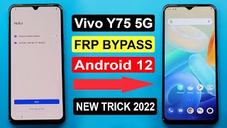 Vivo Y75 5g Frp Bypass Android 12 Update  Vivo Y75 5g V2142 Google Account Unlock Without Pc [upl. by Newbold]