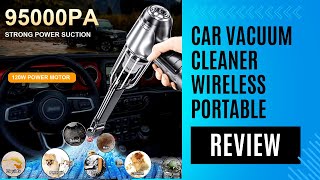 Car Vacuum Cleaner Wireless Portable Cleaner 95000PA Strong Suction Review [upl. by Ruddy]