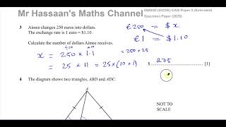 IGCSE CAIE 058002SP25 SPa Paper 2 Q3 Arithmetic Ratio amp Proportion Currency Exchange [upl. by Zerimar478]