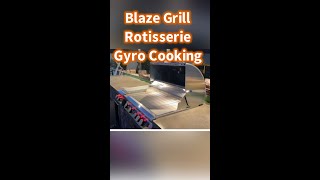 Blaze Grill rotisserie cooking a Gyro cone of meat with the rear infrared burner [upl. by Ahsitram]