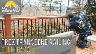 How to Install Trex Transcend Deck Railing in UNDER 10 Minutes [upl. by Ainuj]