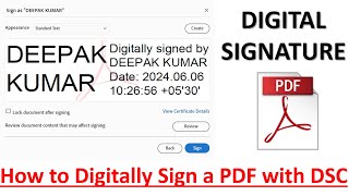 How to Digitally Sign a PDF with Digital Signature Certificate [upl. by Eillom789]