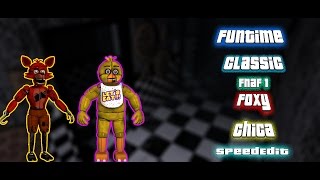 SpeedEdit FnaFFuntime Classic Foxy amp Chica FnaF 1 23 [upl. by Treharne134]