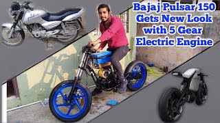 Making Home made Electric Bike With 5 speed gear box on Pulsar  Part  01 [upl. by Wyler]