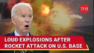 US Military Base Bombed Loud Explosions Heard After Big Rocket Attack In Syria [upl. by Dorine373]