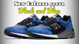 BLACK AND BLUE New Balance 990v2 DETAILED LOOK and Release Update [upl. by Trebo]