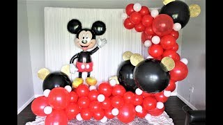 Mickey Mouse Backdrop Balloon Garland DIY  How To [upl. by Spitzer]