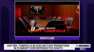 VoteVets Ad Calling Out Tubervilles Military Promotion Hold Featured On MSNBCs The ReidOut [upl. by Lachman]