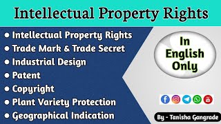 Intellectual Property Rights  IPR  Patent  Copyright  Trade Mark by Tanisha Gangrade in English [upl. by Allred]