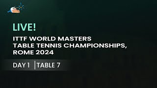 LIVE  T7  Day 1  ITTF World Masters Championships Rome 2024  Session 1 [upl. by Lockhart283]