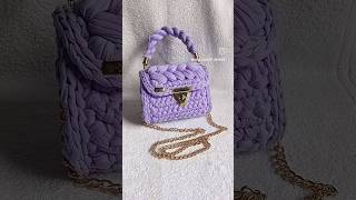 Puff bag tshirt yarn clutch sling purple elegant trendy fashion luxury accessory charm [upl. by Hannover591]