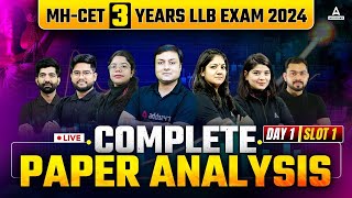 MH CET 3 Years LLB Paper Analysis  MH CET 2024 3 Year LLB Answer Key And Expected Cut Off  Slot 1 [upl. by Yenoh]