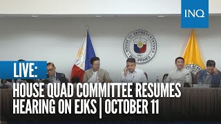 LIVE House quad committee resumes hearing on EJKs  October 11 [upl. by Xylina]