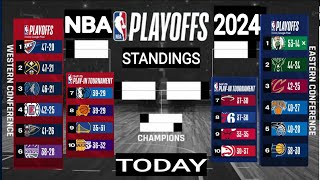 NBA STANDINGS TODAY  NBA playoffs 2024  NBA standings 2024 today  NBA games today  NBA standings [upl. by Sumaes]