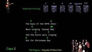 The Pogues  Fairytale Of New York  Lyrics Chords Vocals [upl. by Publius]