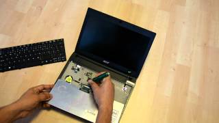 Replacing Acer TravelMate TimelineX 8172TM Laptop Keyboard [upl. by Ymassej]