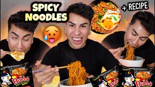 BOMB AF SPICY NOODLES MUKBANG🌶️🔥  Louie’s Life [upl. by Shere]