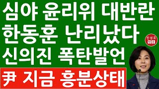 긴급 윤리위 결국 결론 못냈다 한밤 신의진 위원장 충격 발언 윤석열을 제명하라고 한동훈 난리났다 진성호의 직설 [upl. by Hanshaw]