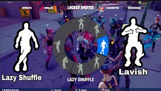 Lavish and Lazy Shuffle until Someone Mimics me Rare emote using ikonik skin Party Royale [upl. by Dnalevelc661]