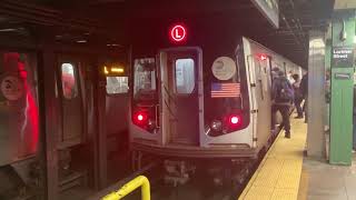 NYCT R143 L Trains At Lorimer Street [upl. by Nad]