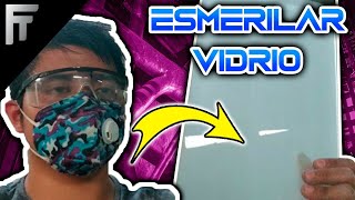 Como esmerilar un vidrio facil con polvo para esmerilar o carburo de silicio satinar vidrio facil [upl. by Shevlo285]