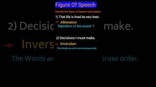 Figure of Speech Poetic Devices Inversion Alliteration Identify the figure of speech shorts [upl. by Airtened]