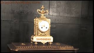 Antique French Ormolu and White Marble Clock by Samual Marti 3695 [upl. by Ahserak]