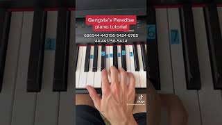 Gangstas Paradise easy piano tutorial [upl. by Nylknarf]