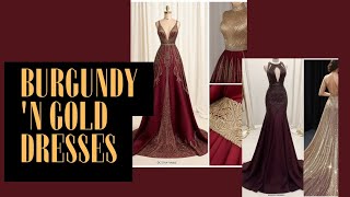 Burgundy amp Gold Elegance Unveiling Luxurious Designer Dresses for a Timeless Statement 💫🍷 [upl. by Einaj]