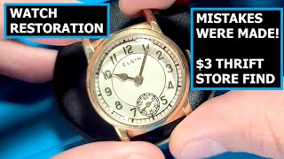 Restoration of a 3 Thrift Store Elgin Mechanical Watch [upl. by Wiersma]